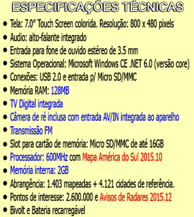 Especificações